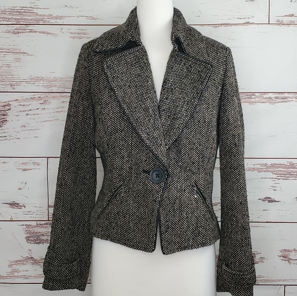 CAbi Jackets & Blazers - Cabi Tweed Moto Jacket 638 cropped blazer 8